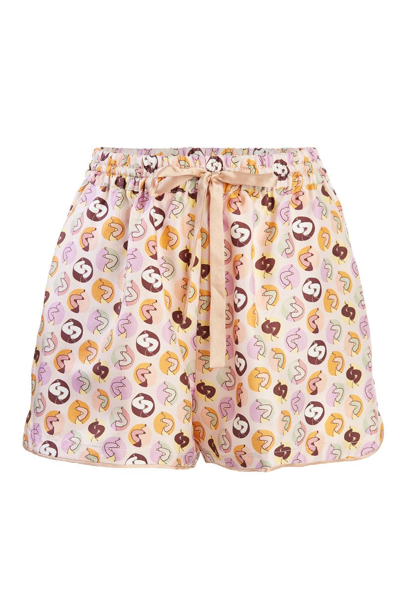 Sans Tabù Pantaloncini corti pura seta “Il bacio” - Nude