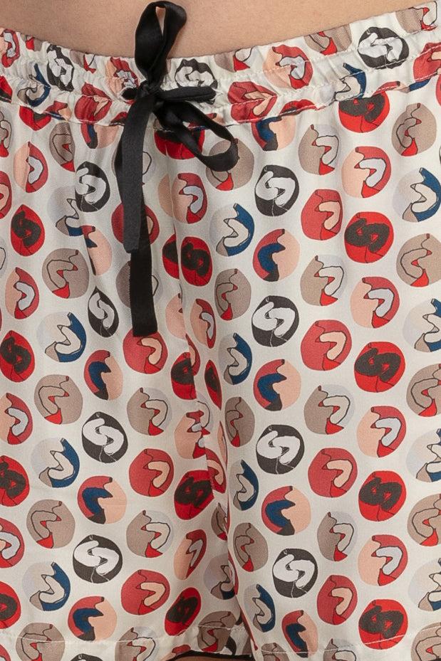 Sans Tabù Pantaloncini Corti Pura Seta “Il Bacio” - Steel