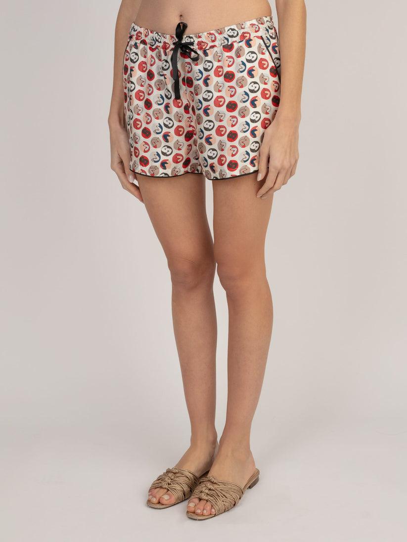 Sans Tabù Pantaloncini Corti Pura Seta “Il Bacio” - Steel