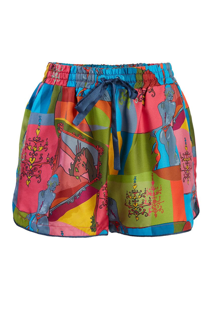 Sans Tabù Pantaloncini Corti Pura Seta “Specchio Delle Mie Brame” - Dark Rose