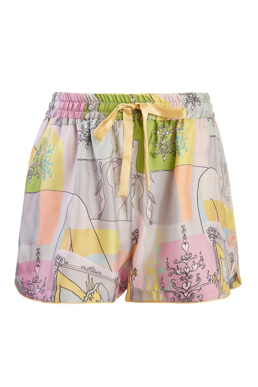 Sans Tabù Pantaloncini corti pura seta “Specchio delle mie brame” - Rose