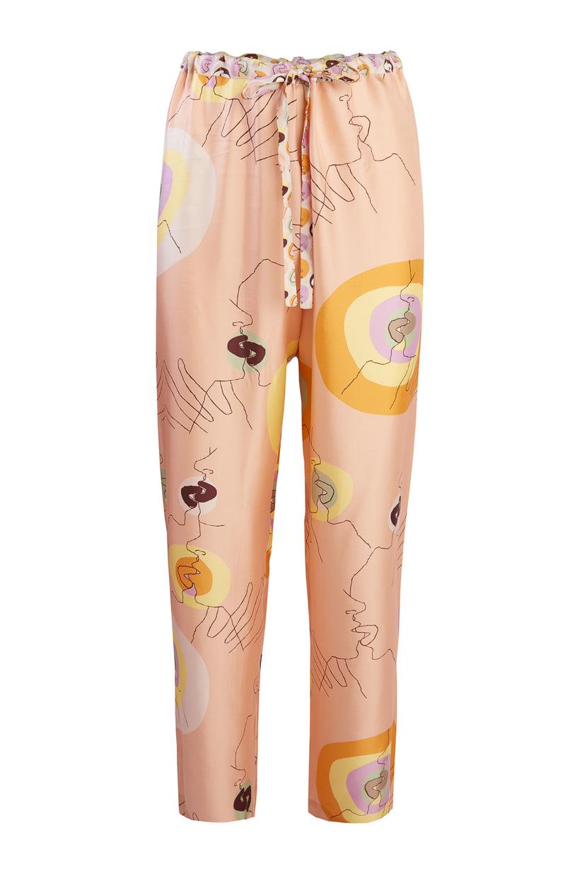 Sans Tabù Pantaloni Lunghi In Pura Seta “Il Bacio Grande” - Nude
