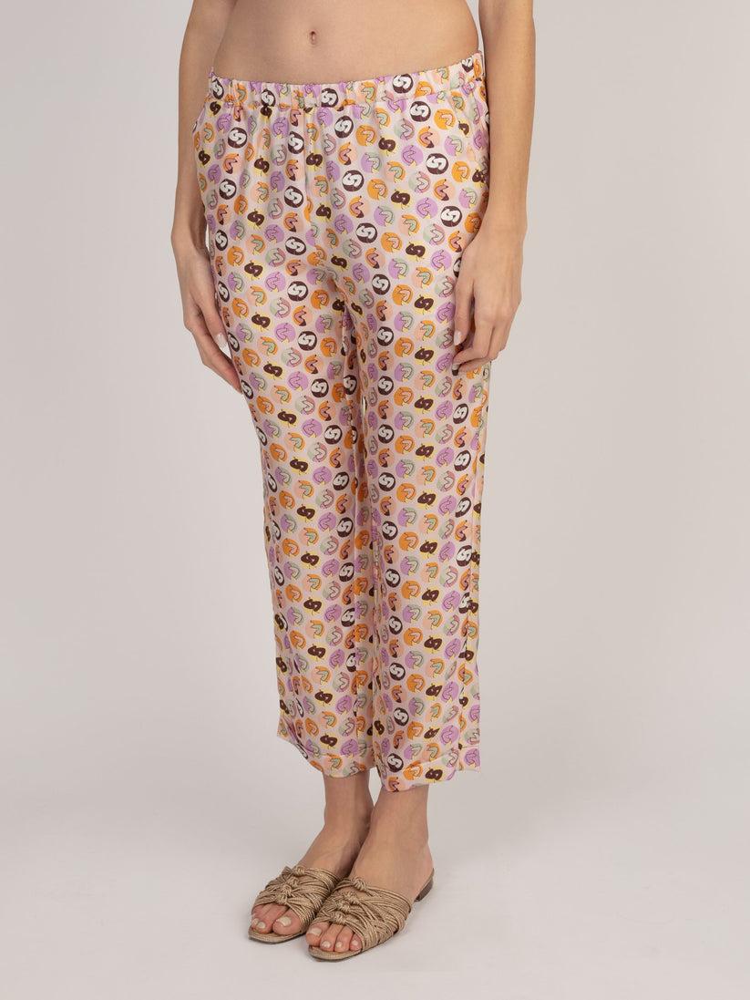 Sans Tabù Pantaloni Lunghi In Pura Seta “Il Bacio Piccolo” - Nude