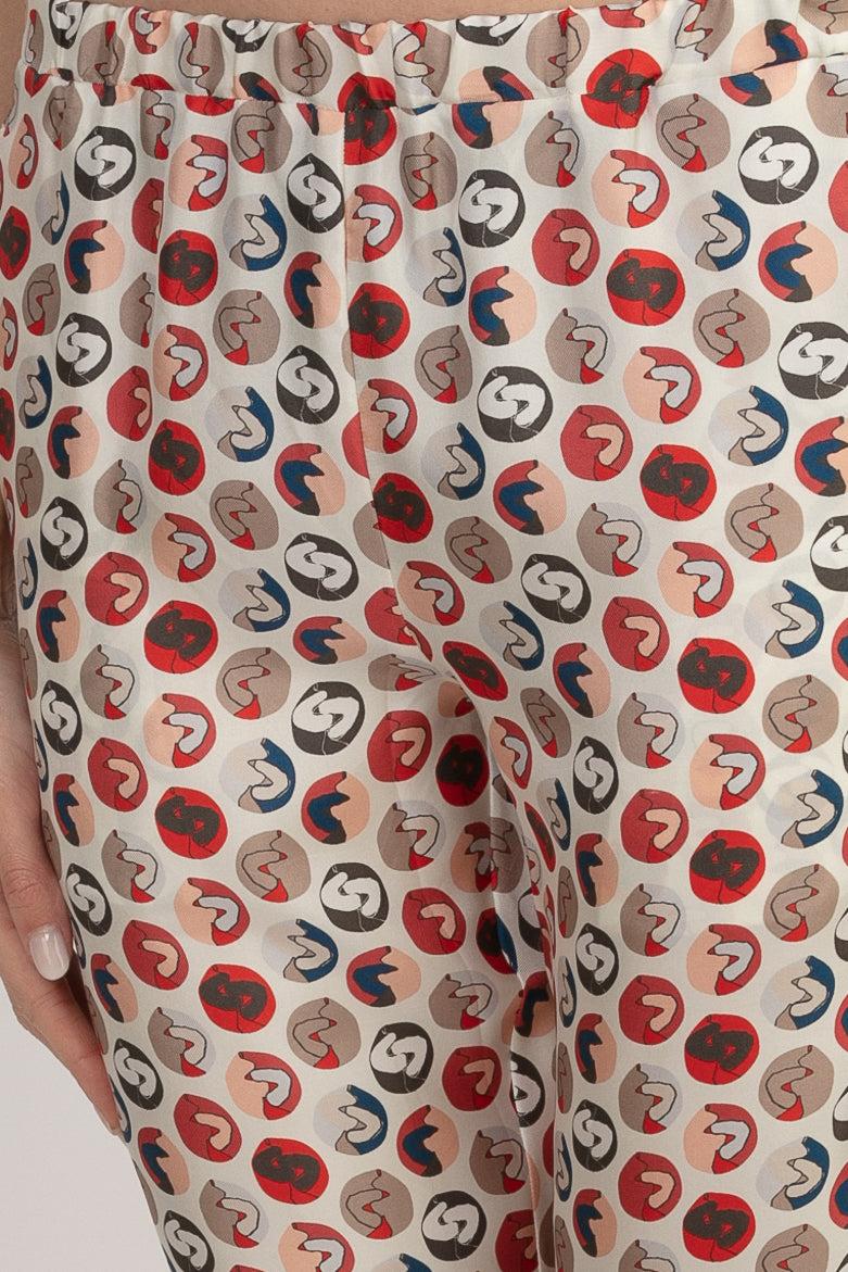 Sans Tabù Pantaloni Lunghi In Pura Seta “Il Bacio Piccolo” - Steel