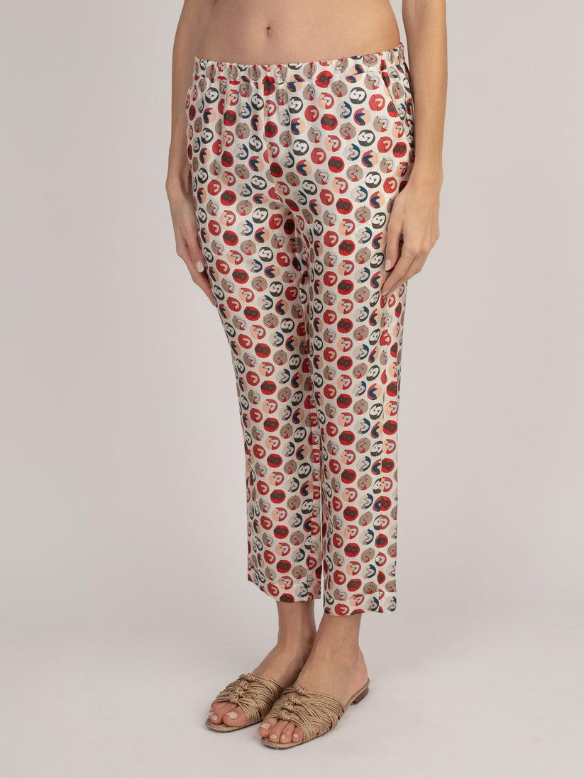 Sans Tabù Pantaloni Lunghi In Pura Seta “Il Bacio Piccolo” - Steel