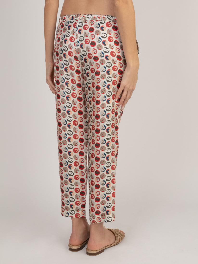 Sans Tabù Pantaloni Lunghi In Pura Seta “Il Bacio Piccolo” - Steel