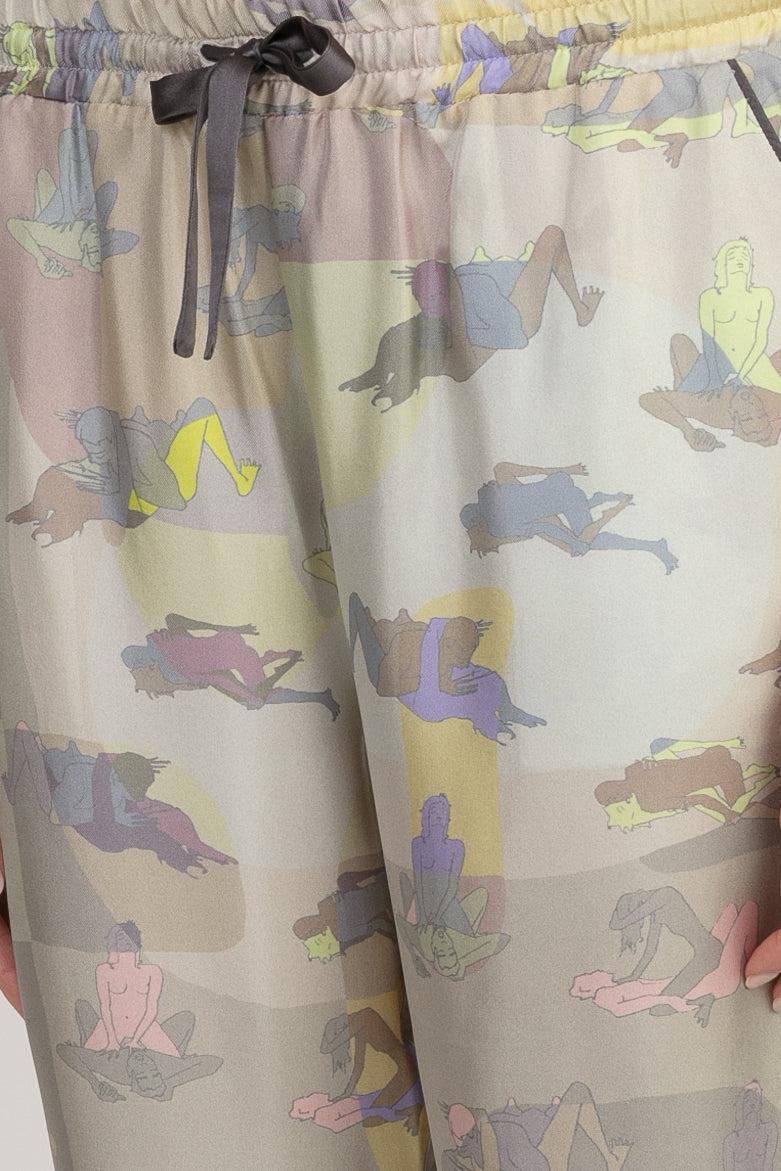 Sans Tabù Pantaloni Lunghi In Pura Seta “L’amore” - Moonlight