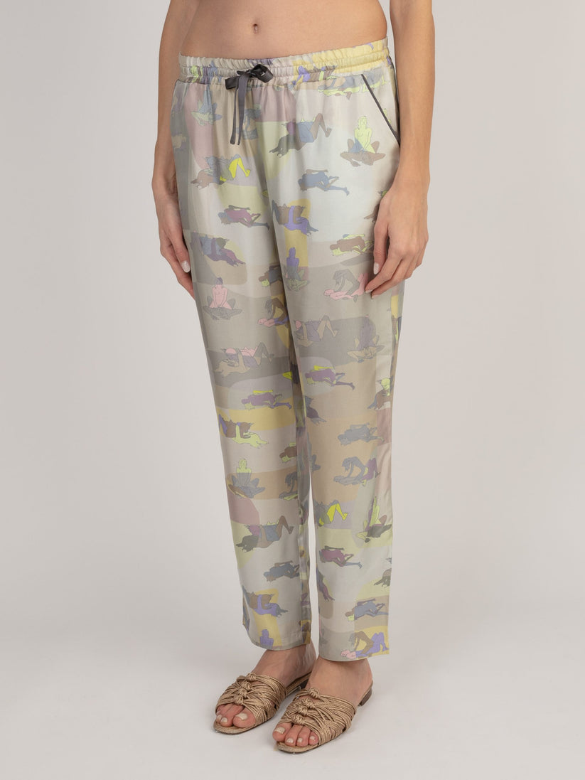 Sans Tabù Pantaloni Lunghi In Pura Seta “L’amore” - Moonlight