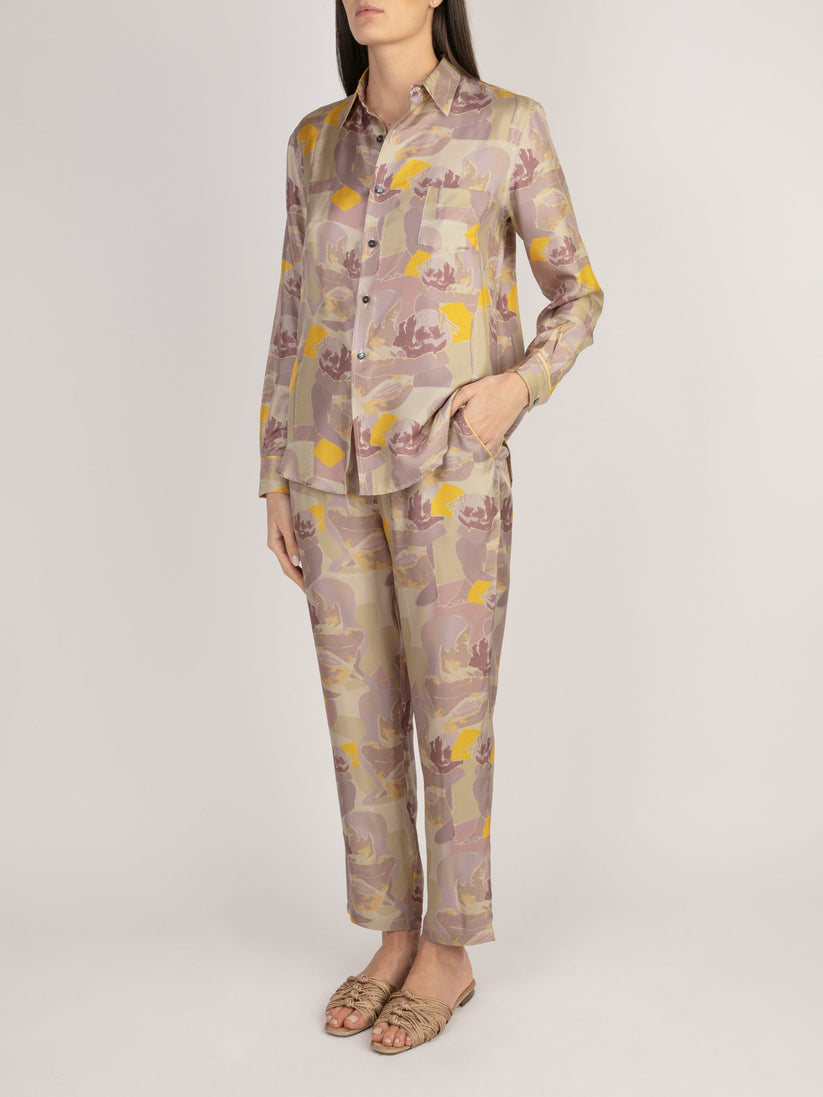 Sans Tabù Pantaloni Lunghi In Pura Seta “Pillow Talk” - Dawn