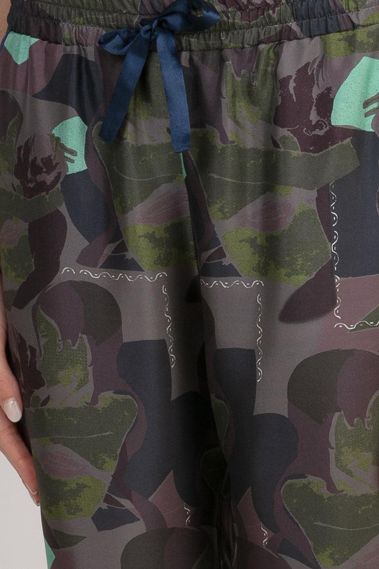 Sans Tabù Pantaloni Lunghi In Pura Seta “Pillow Talk” – Dusk