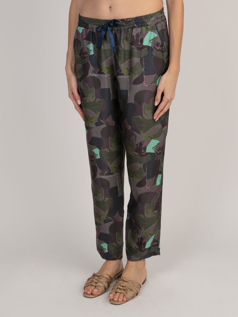 Sans Tabù Pantaloni Lunghi In Pura Seta “Pillow Talk” – Dusk