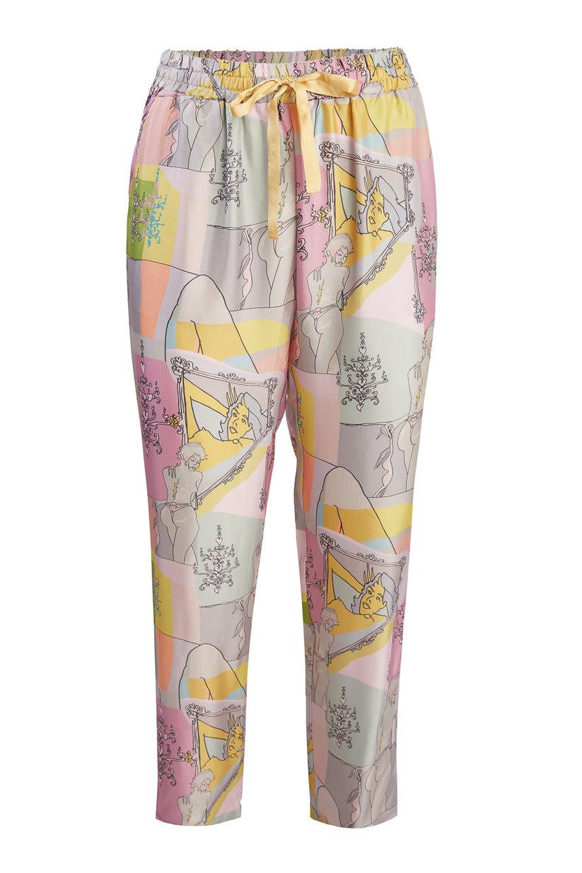 Sans Tabù Pantaloni Lunghi In Pura Seta “Specchio Delle Mie Brame” - Rose