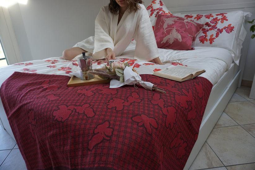 Sans Tabù Blanket Jacquard Con Farfalle