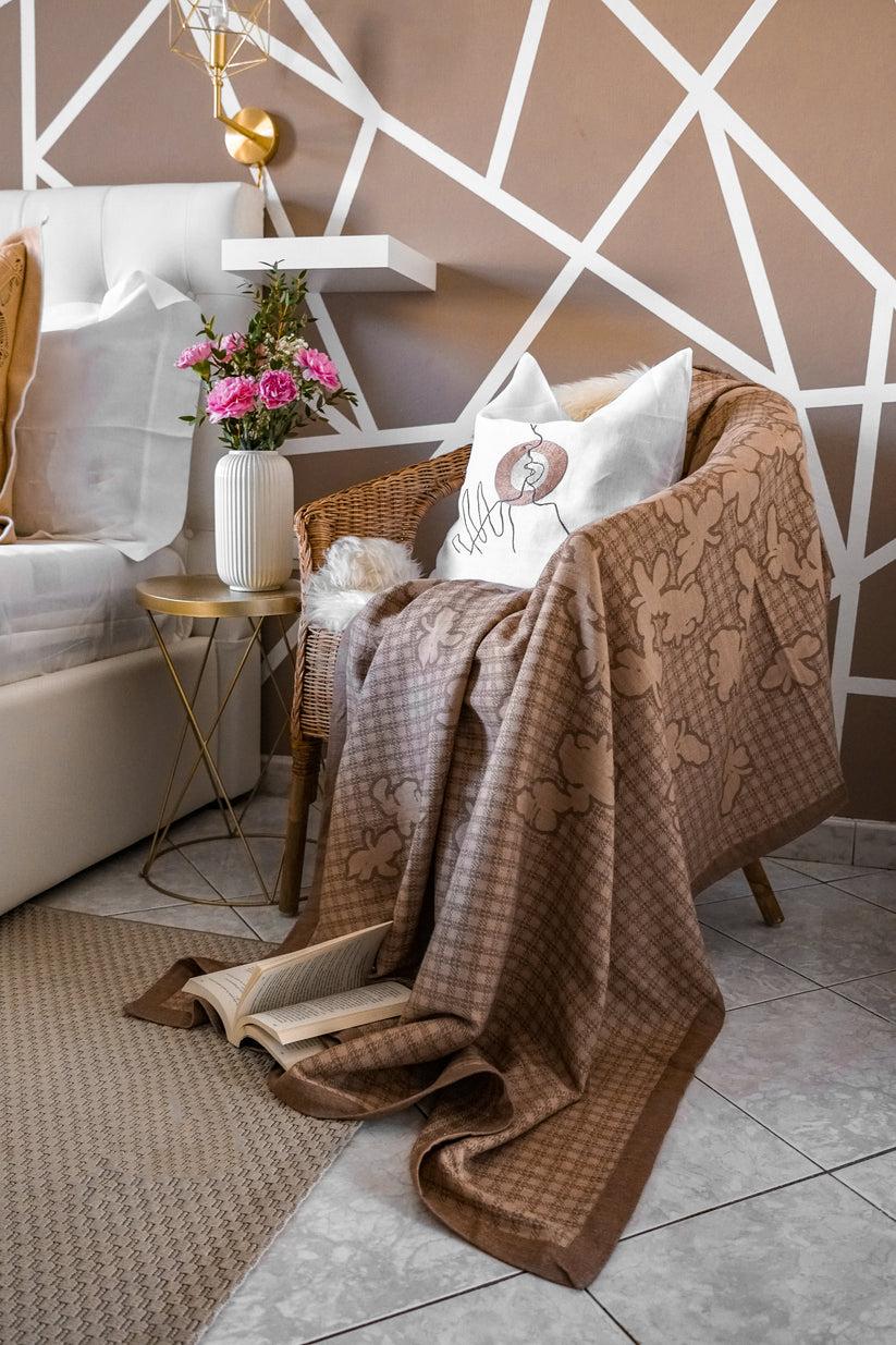 Sans Tabù Blanket Jacquard con Farfalle