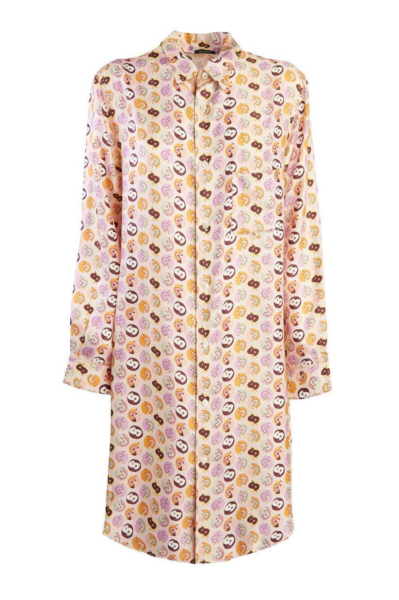 Sans Tabù Chemisier In Pura Seta “Il Bacio” - Nude