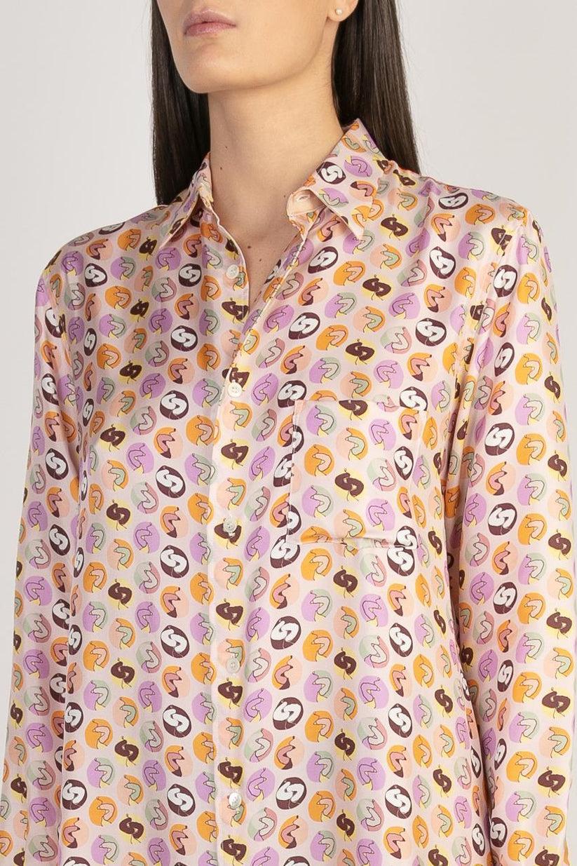 Sans Tabù Chemisier In Pura Seta “Il Bacio” - Nude