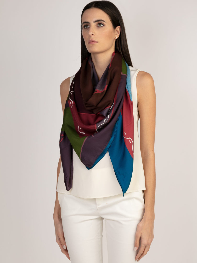 Sans Tabù Scialle Carrè In Pura Seta "Pillow Talk"