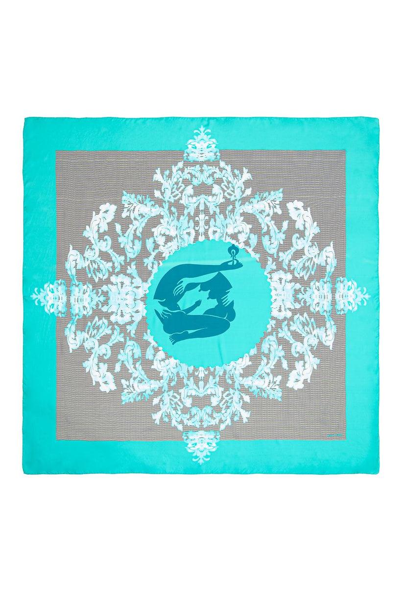 Sans Tabù Scialle Carrè In Pura Seta “Suzani”