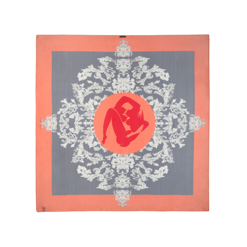 Sans Tabù Scialle Carrè In Pura Seta “Suzani”