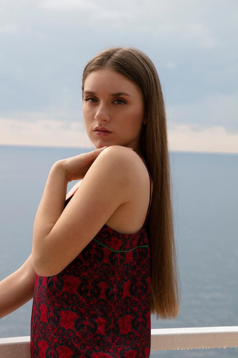 Sans Tabù Slipdress pura seta “Enlace” - Lipstick