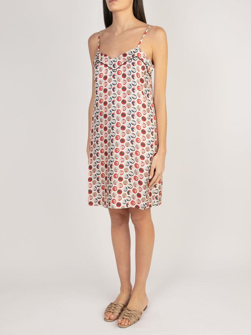 Sans Tabù Slipdress Pura Seta “Il Bacio” - Steel