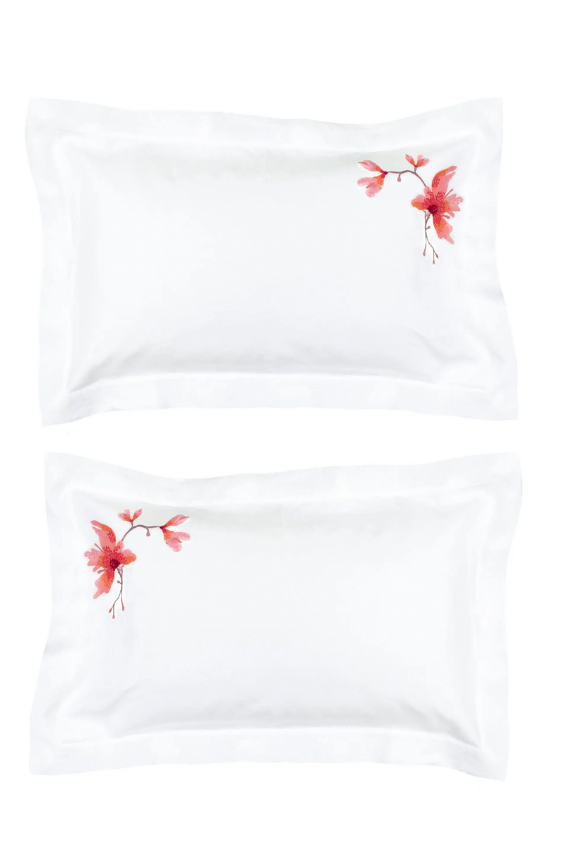 Sans Tabù Set 2 Federe Rettangolari In Lino - White Peach