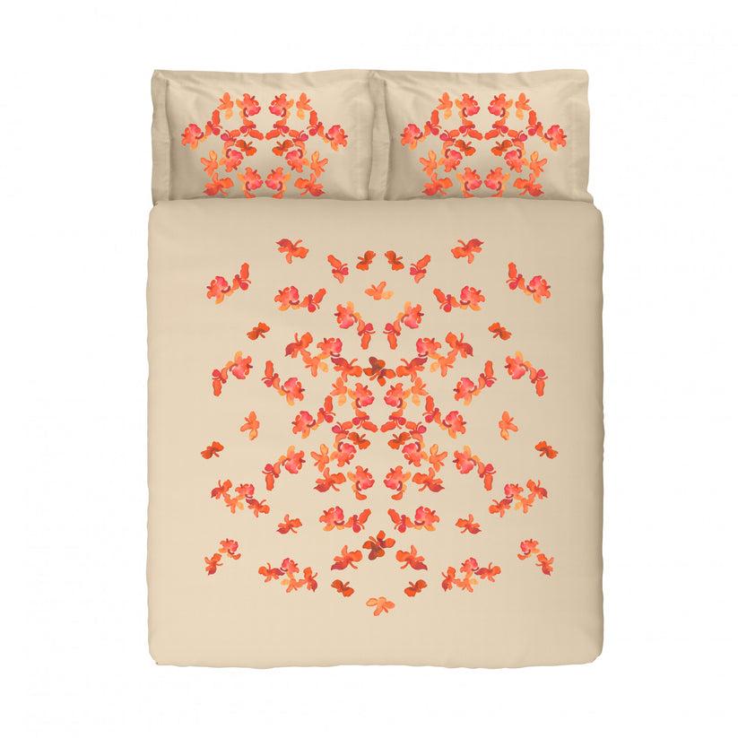 Sans Tabù Set Letto Ricamo Farfalla Con Copripiumino + Lenzuolo + Cuscini