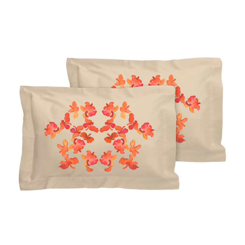 Sans Tabù Set Letto Ricamo Farfalla Con Copripiumino + Lenzuolo + Cuscini