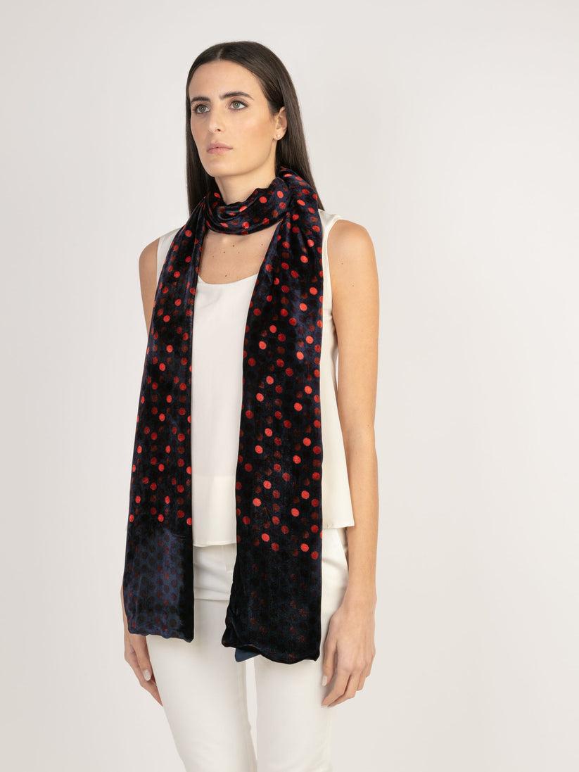 Sans Tabù Stola In Seta E Viscosa A Pois Double Face “Totem” - Lipstick