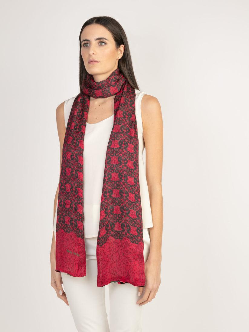 Sans Tabù Stola In Seta E Viscosa Double Face "Enlace Checks“