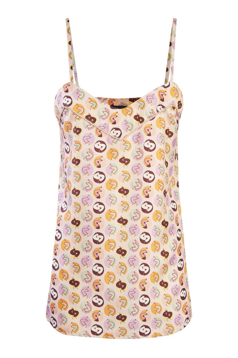 Sans Tabù Top Spallino Sottile Pura Seta “Il Bacio” - Nude