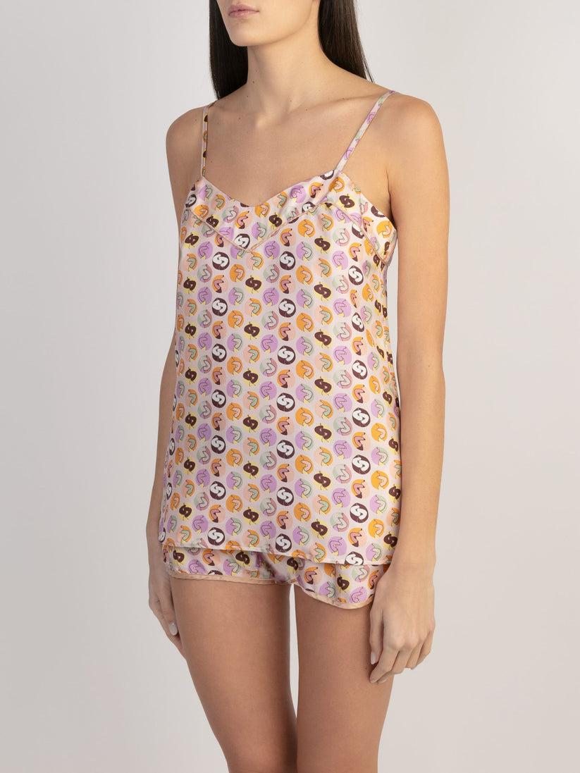 Sans Tabù Top Spallino Sottile Pura Seta “Il Bacio” - Nude