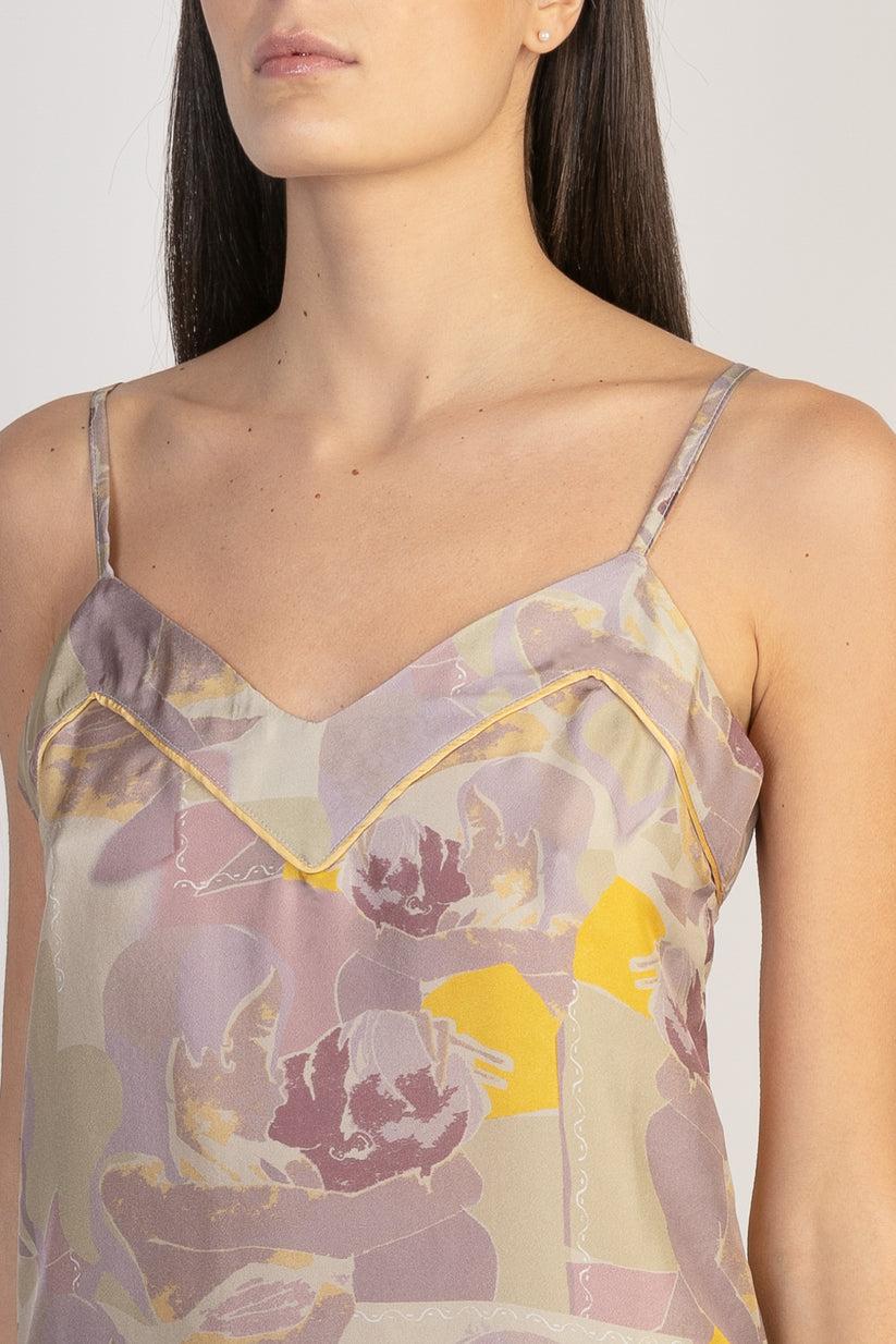 Sans Tabù Top Spallino Sottile Pura Seta “Pillow Talk” - Dawn