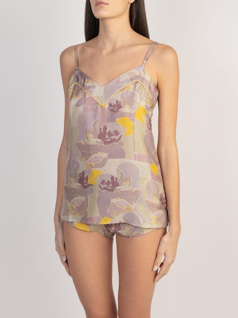 Sans Tabù Top Spallino Sottile Pura Seta “Pillow Talk” - Dawn