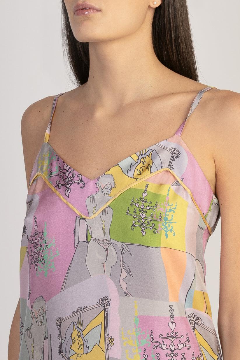 Sans Tabù Top Spallino Sottile Pura Seta “Specchio Delle Mie Brame” - Rose