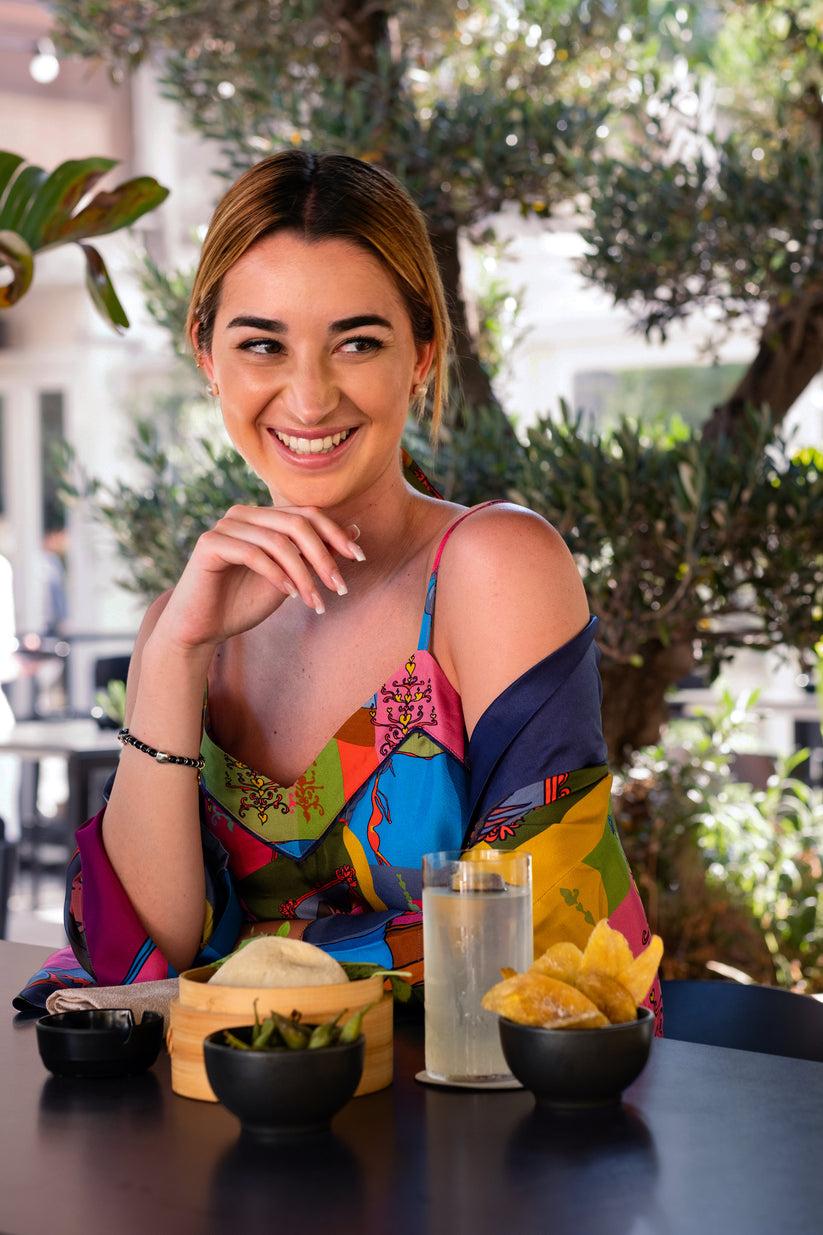 Sans Tabù Top spallino sottile pura seta “Specchio Delle Mie Brame” - Dark Rose