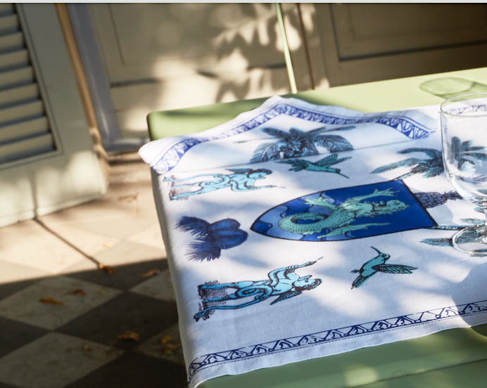 Sans Tabù Tovagliette Americane In Lino Bianco Grezzo & 2 Tovaglioli - Pop Of Arms