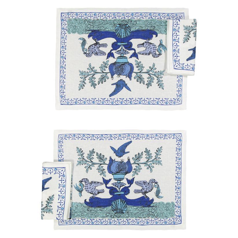 Sans Tabù Tovagliette Americane In Lino Bianco Grezzo & 2 Tovaglioli- Aristo Pop