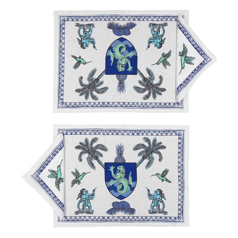 Sans Tabù Tovagliette Americane in lino bianco grezzo & 2 tovaglioli - Pop of Arms