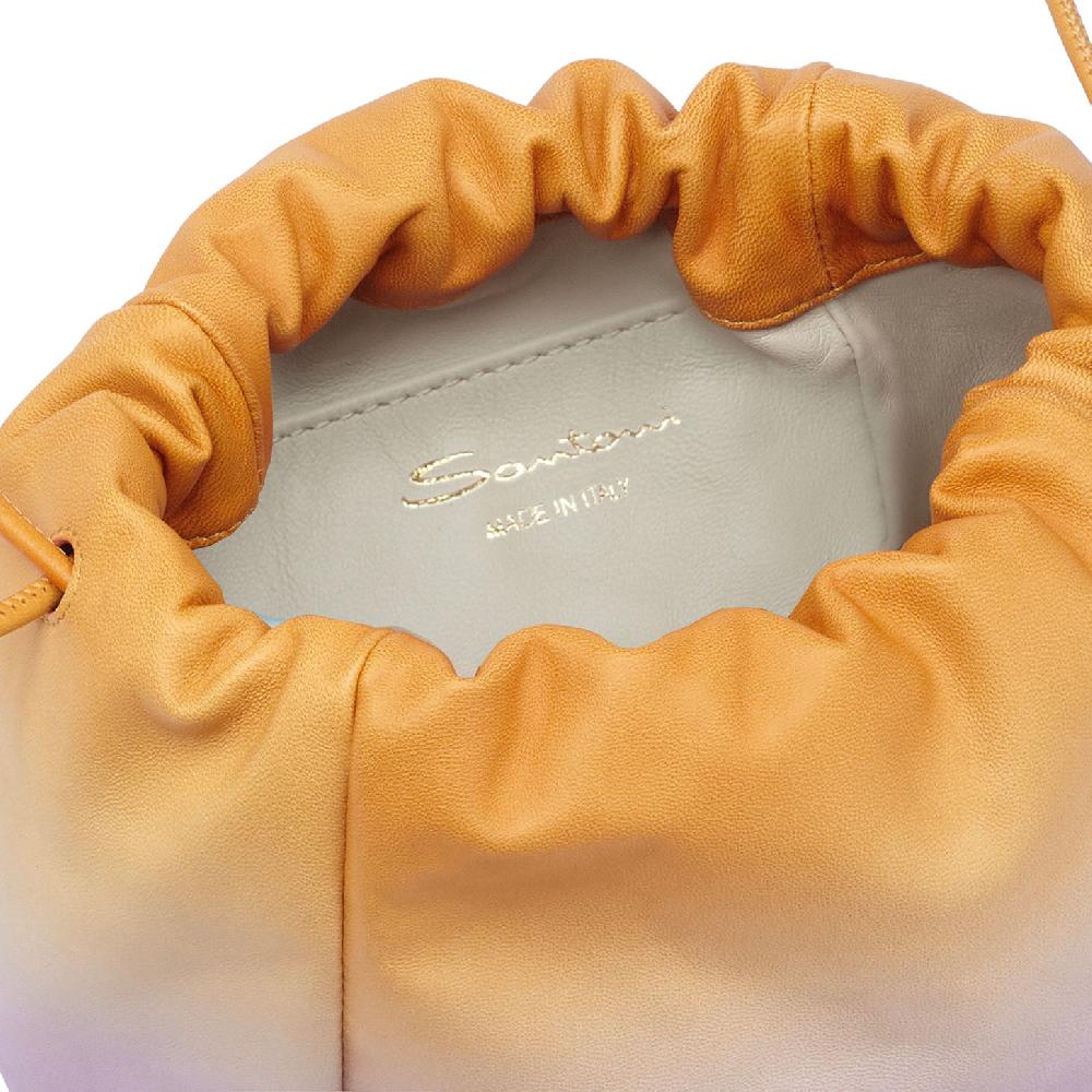 Santoni Borsa A Secchiello In Pelle Lilla Ed Arancione