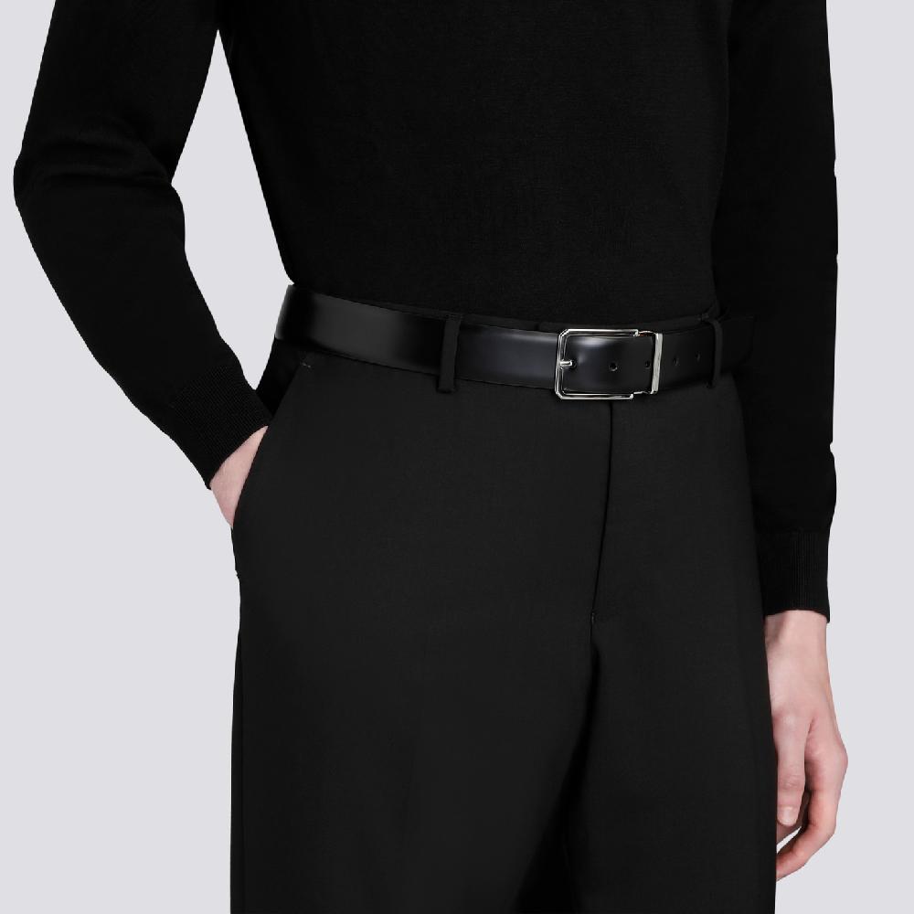 Santoni Cintura Regolabile Da Uomo In Pelle Anticata Nera