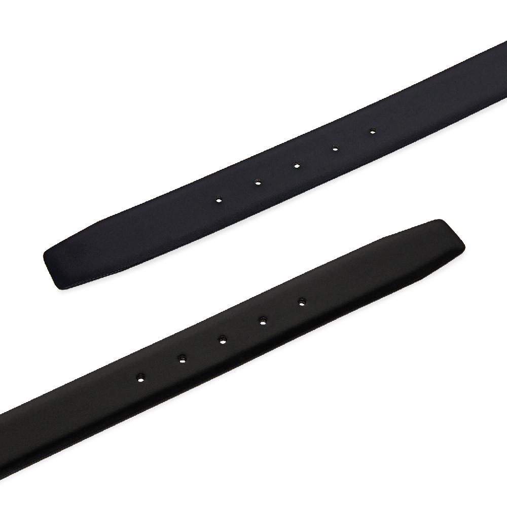 Santoni Cintura Regolabile E Reversibile In Pelle Nera E Blu