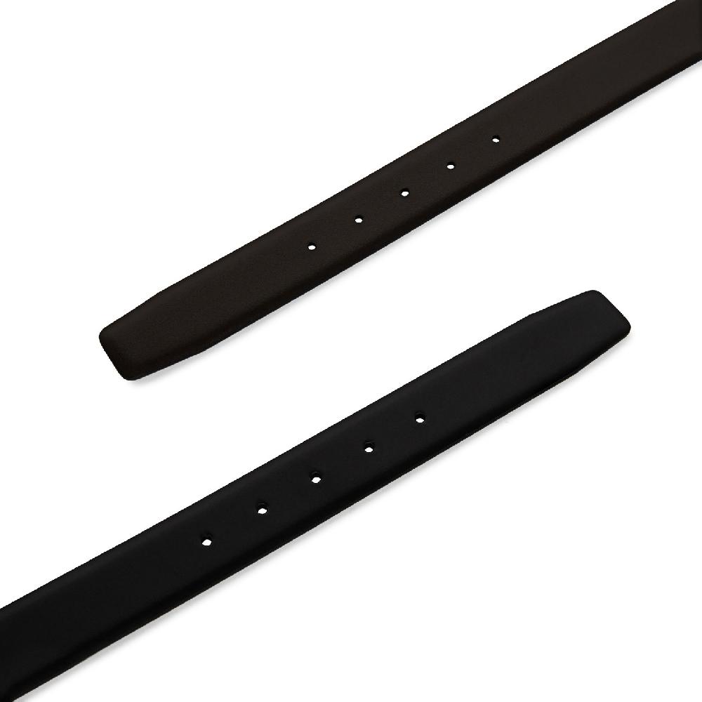 Santoni Cintura Regolabile E Reversibile In Pelle Nera E Marrone