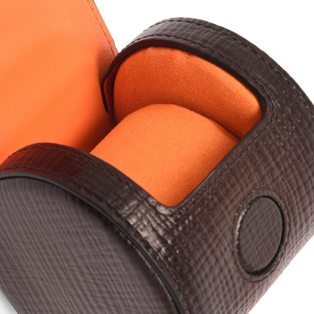 Santoni Custodia Portaorologi Piccola In Pelle Stampata Marrone