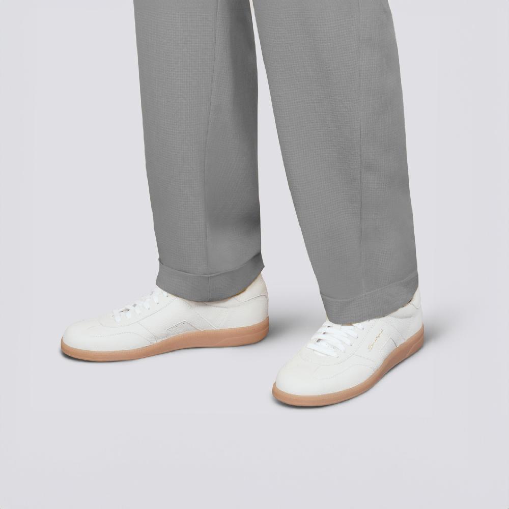 Santoni DBS Oly Sneaker Da Uomo In Pelle Bottalata Bianca