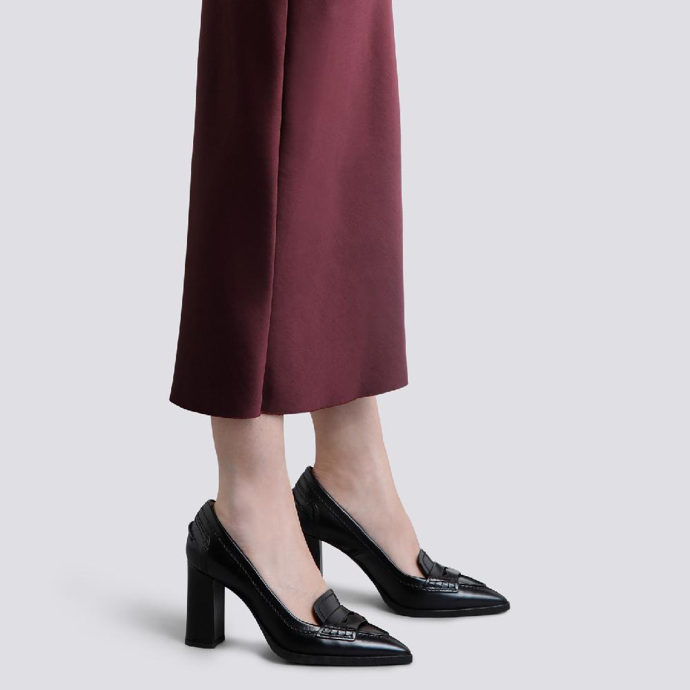 Santoni Décolletés Tacco Alto Da Donna In Pelle Nera