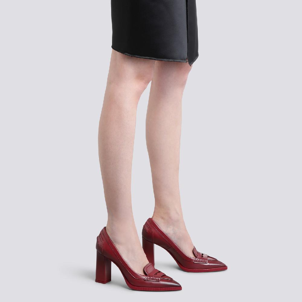Santoni Décolletés Tacco Alto Da Donna In Pelle Rossa