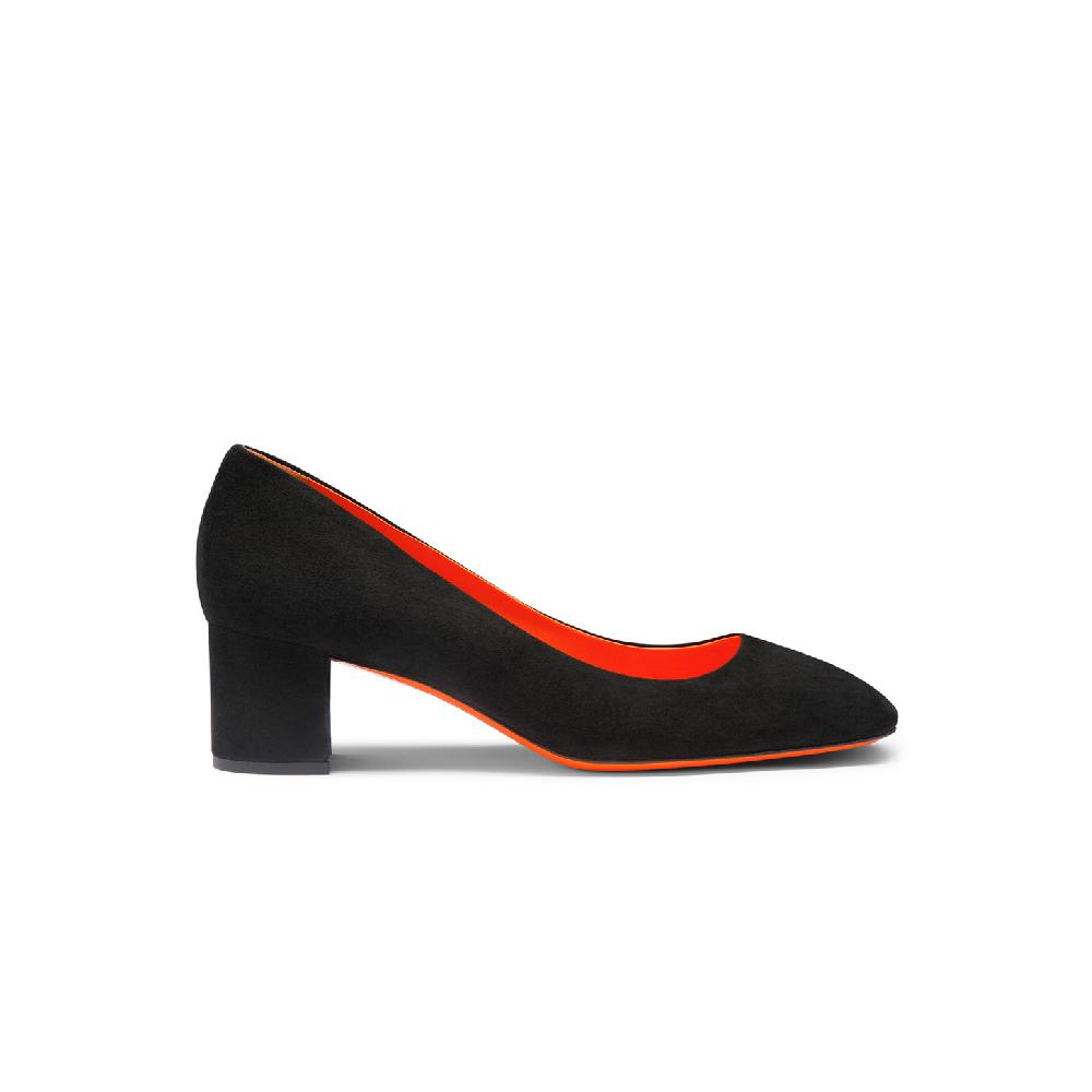 Santoni Décolletés tacco basso da donna in suede nero