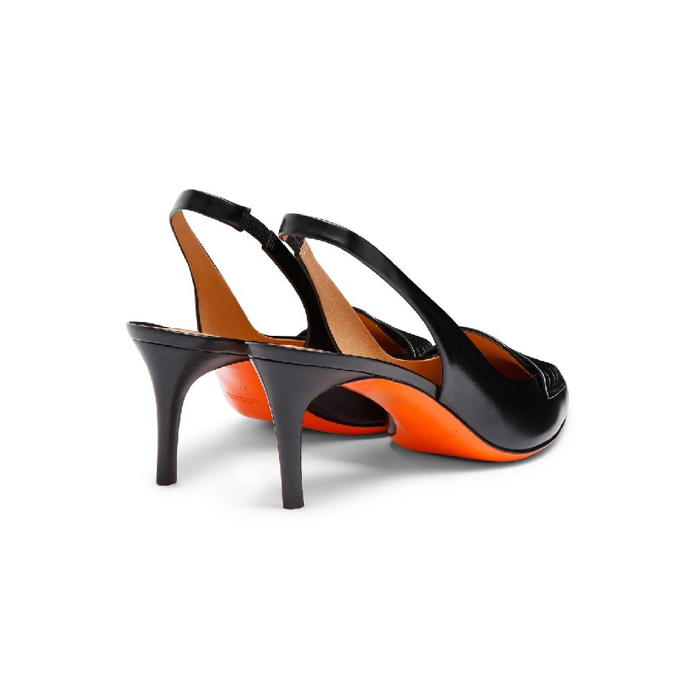 Santoni Décolletés Tacco Medio Da Donna In Pelle Nera