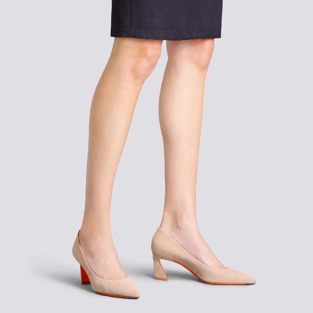 Santoni Décolletés Tacco Medio Da Donna In Suede Rosa